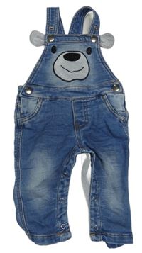 Modré teplákové riflové laclové kalhoty s čumáčkem dopodopo