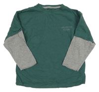 Šalvějovo-šedé triko s nápisy M&Co