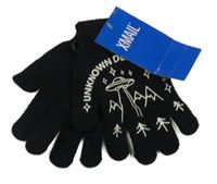 Nové - černé prstové rukavice s obrázky a nápisem X-MAIL