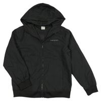 Černá šusťáková sportovní bunda s logem a kapucí carbrini