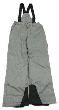 Šedo-černé melírované šusťákové zimní oteplovačky s odepínacími nohavicemi MANA