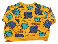 Pomerančová mikina s príšerkami KuKuKid