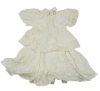 Biele vzorované plátenné šaty s volánikmi KappAhl