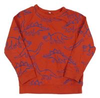 Červená mikina s dinosaurami M&S