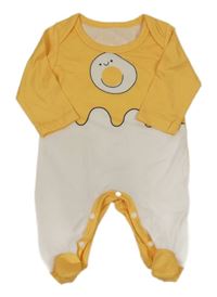 Oranžovožluto-biely overal s vajíčkem