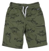Khaki plátěné kraťasy s dinosaury dopodopo