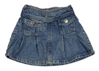 Modrá šisovaná rifľová sukňa H&M