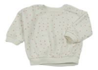 Bílo-růžová puntíkatá oversize mikina Matalan
