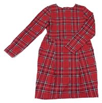 Červeno-vínovo-čierno-biele kockované šaty H&M