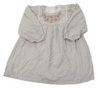 Smetanovo-hnedo-čierne kockované šaty s kvetmi M&S