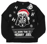 Čierny pletený sveter so Star Wars s vánočním motívom