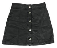 Čierna prepínaci koženková sukňa H&M