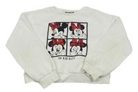 Biela crop mikina s Minnie Matalan