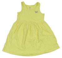 Žlté bavlnené šaty s motýlom H&M