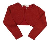 Červené trblietavé svetrové bolerko H&M