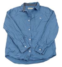 Modrá puntíkatá košile s výšivkou H&M