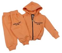 2set - Oranžová propínací mikina s kapucí + tepláky Tommy Hilfiger