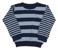 Tmavomodro-modrý pruhovaný sveter M&S