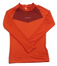 Červeno-vínové športové funkčné tričko Kipsta