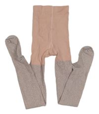 Růžovo-stříbrné punčocháče H&M