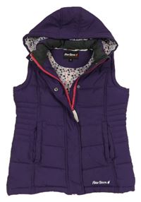 Fialová šusťáková zateplená funkční vesta s kapucí Peter Storm