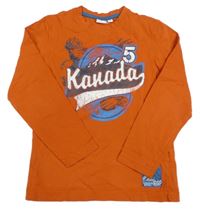 Oranžové triko s horami a orlem Hot&Spicy