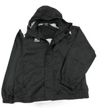 Černo-bílá šusťáková bunda s logem a kapucí Sondico