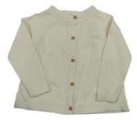 Krémový prepínaci sveter s perforovaným vzorom Tu