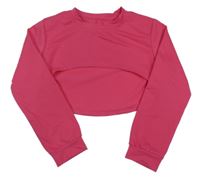 Tmavoružová crop mikina Shein