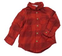 Červeno-vínová kostkovaná košile Primark