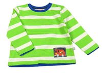 Zeleno-bílá pruhovaná mikina s hasičským autem Liegelind