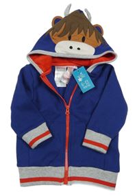 Nové - Tmavomodrá propínací mikina s kapucí - buvol Blade&Rose