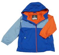 Modro-červená šusťáková lehce zateplená bunda s kapucí George