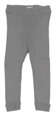 Sivé rebrované pletené tepláky Pocopiano