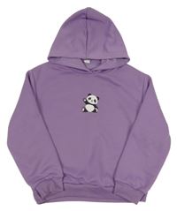 Levandulová mikina s pandou a kapucňou Shein