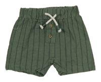 Khaki-černé pruhované teplákové kraťasy C&A