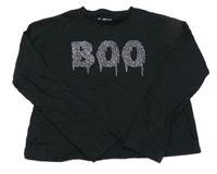 Čierne tričko s nápisem z kamínků F&F