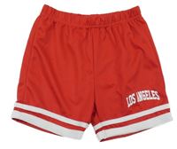 Červené športové kraťasy s nápisom a pruhmi Shein