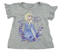 Šedé melírované tričko s Elsou Disney