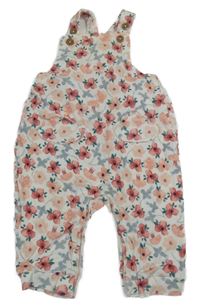 Smetanovo-růžové květované laclové tepláky M&S