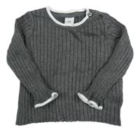 Tmavosivý rebrovaný sveter H&M