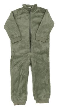 Khaki chlupatý overal H&M