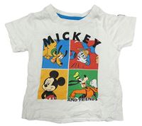 Bílé tričko s Mickeym a kamarády Primark