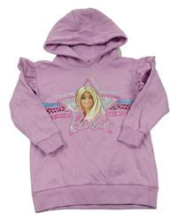 Svetloružová mikina s Barbie a kapucňou