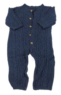Tmavomodrý vzorovaný pletený overal Mothercare