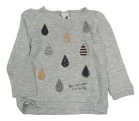 Sivý ľahký sveter s kapkami C&A