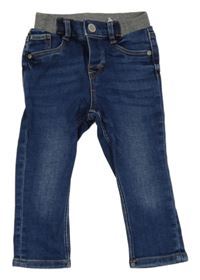 Tmavomodré skinny rifle s úpletovým pasem H&M