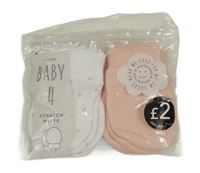 Nové - 4x bílo-růžové bavlněné rukavice George