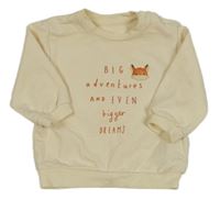 Smotanová mikina s nápisom a líškou