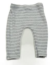 Sivo-biele pruhované úpletové tepláky F&F